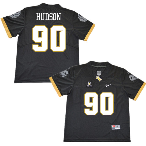 Men #90 Keshaun Hudson UCF Knights College Football Jerseys Stitched Sale-Black - Click Image to Close